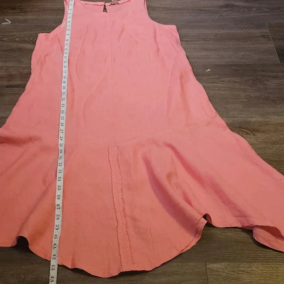 Sundance Doria Coral Linen Maxi Dress Sz S - Picture 8 of 10